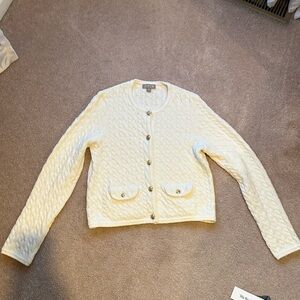 NWOT J. Crew Cream Knit Lady Jacket / Cardigan Size M
